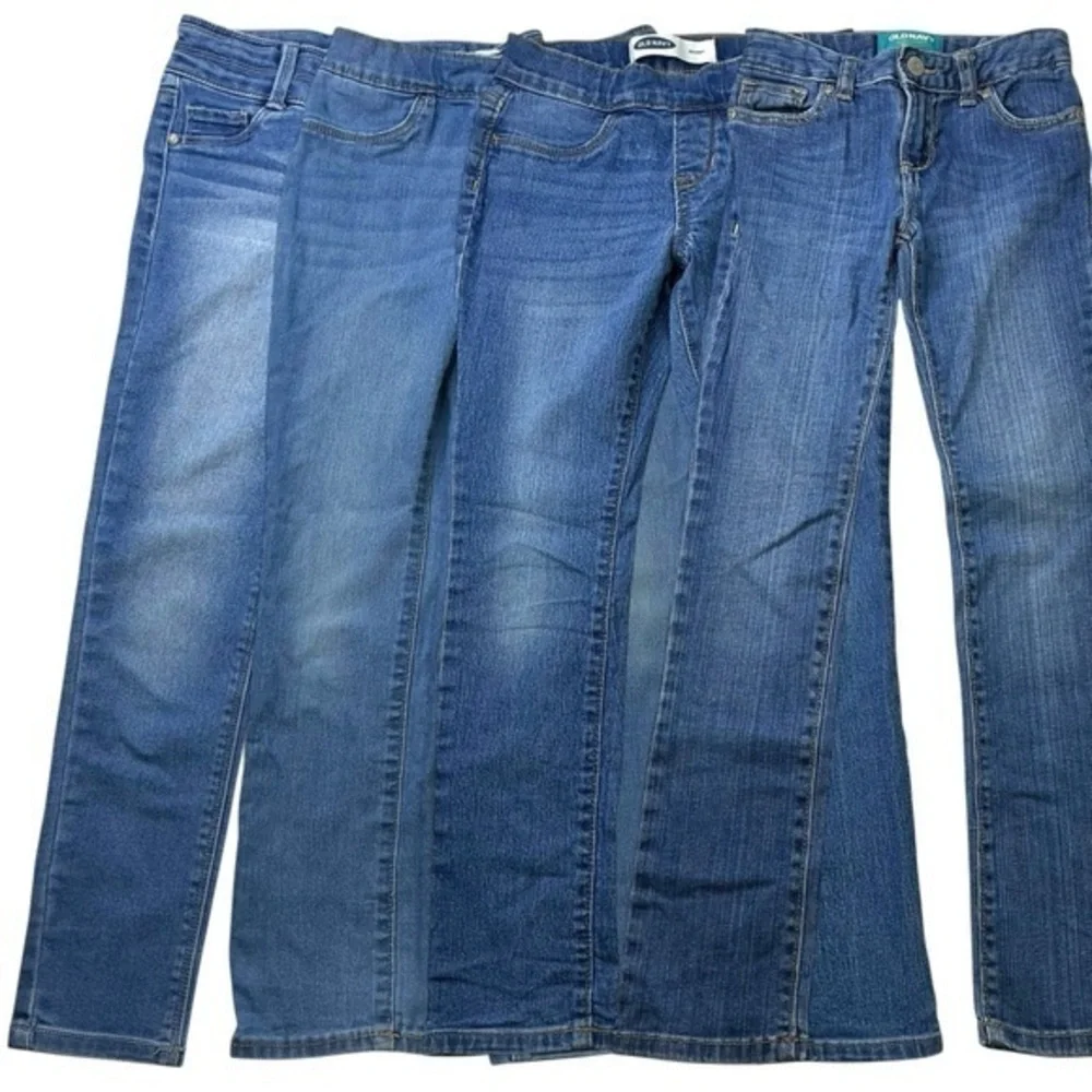 Girls Denim Blue Jeans Bundle Lot‎ of 4 Medium Wash Size 8